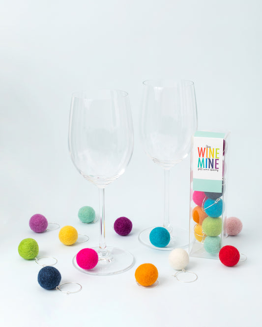 Rainbow Felt Wine Charms