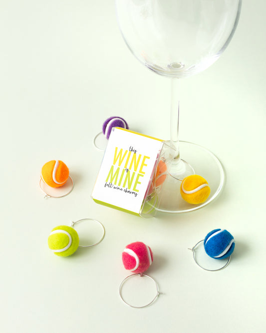 Tennis Wine Charms