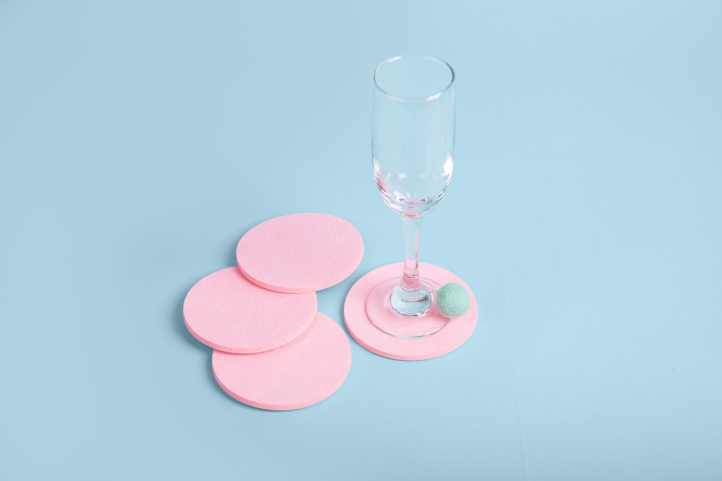 Pink Felt Coasters